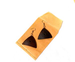 Boucles d'oreilles en noix de coco poli