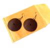 Boucles d'oreilles en noix de coco poli